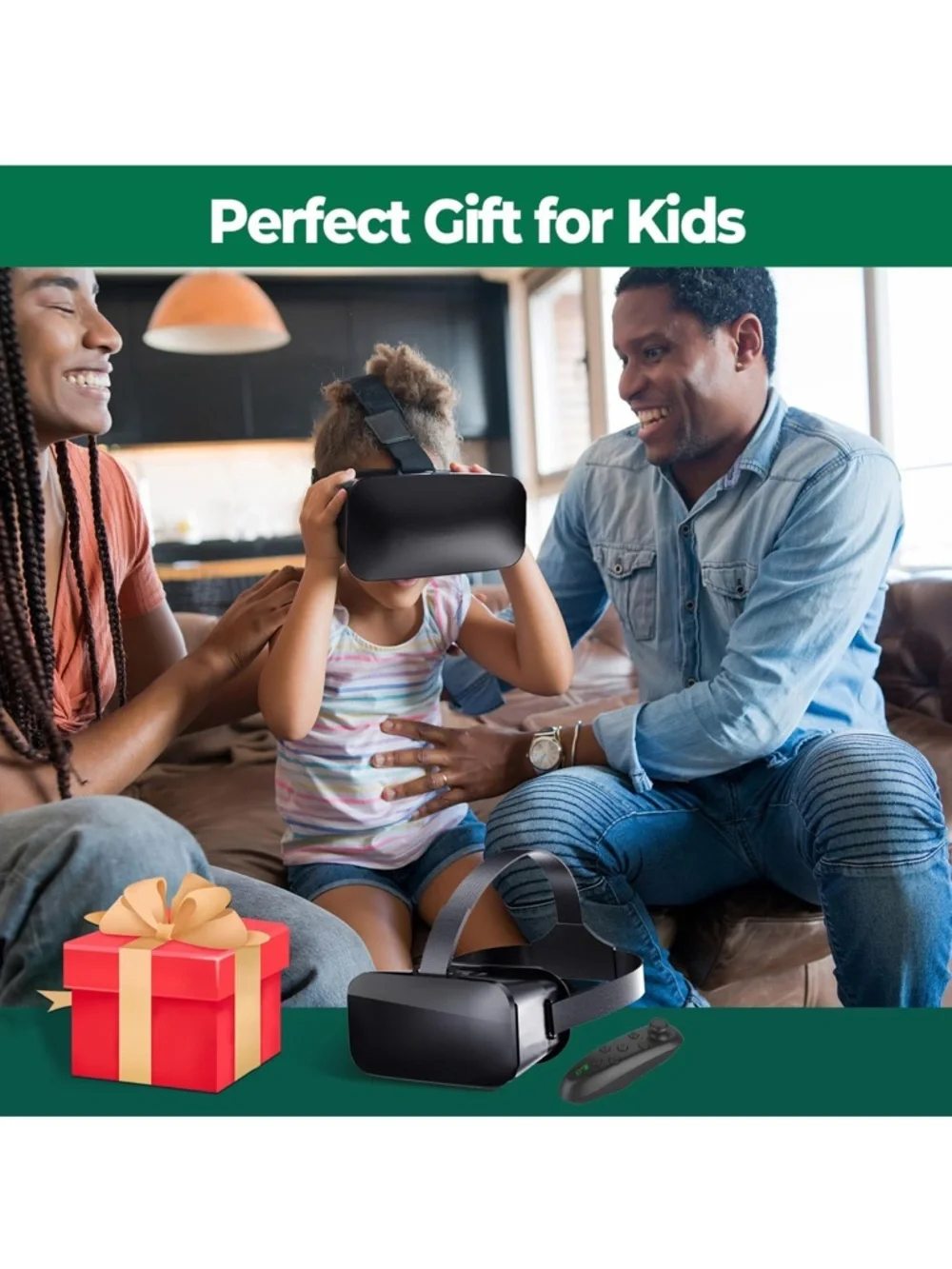 Universal Black VR Headset with Wireless Controller